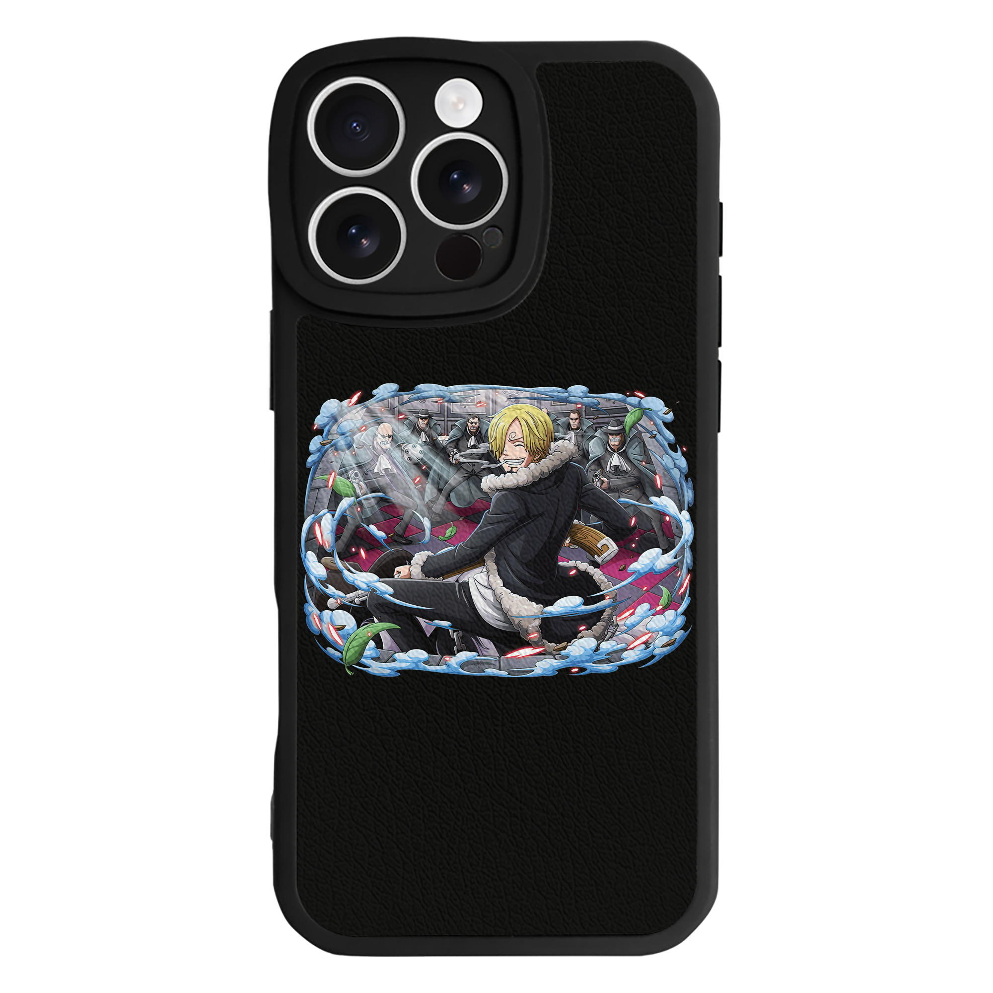 （画像用） ワンピース サンジ ONE PIECE Sanji 【iPhone 16シリーズ対応】シリコンスマホケース（レザー調） 材質：シリコン